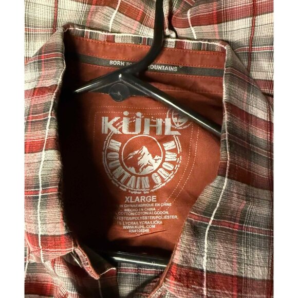 Kuhl Textured Short Sleeve Outdoor Button Shirt XL Mens Plaid Hiking - Picture 3 of 5